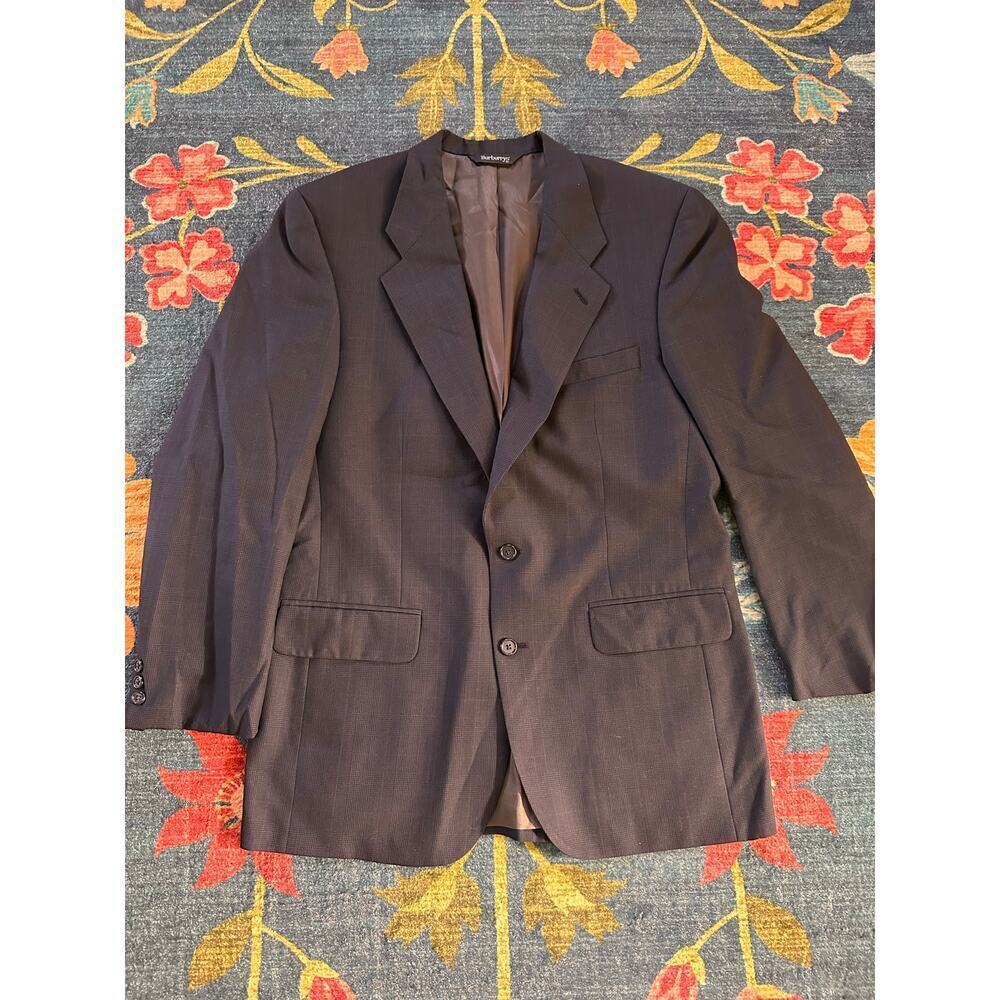 Authentic Vintage Burberry Men's Striped Blazer / Suit Jacket *See Measurements*